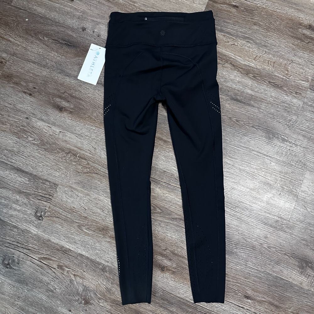 NWT Athleta Accelerate Lasercut 7/8 Tights Size XS Black Extra Small - Picture 3 of 3